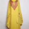 3pc Polywool Yellow Kashmiri Woolen Suit with Hand Sozni and Tilla Embroidery