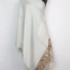 Yusra Fine Wool Steel Grey Stole in Kani Work Palla for Women