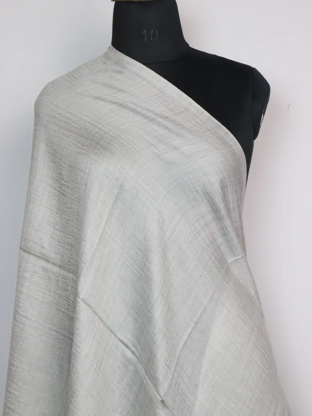 Yusra Fine Wool Steel Grey Stole in Kani Work Palla for Women - Image 2