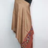 Brown Fine Wool Stole in Kani Work Palla for Women Haya
