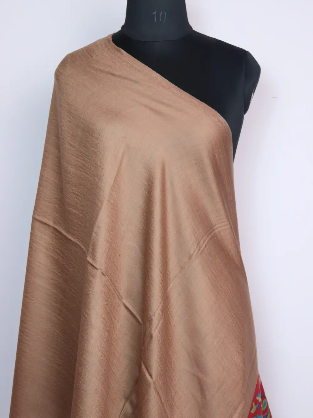 Brown Fine Wool Stole in Kani Work Palla for Women Haya - Image 2