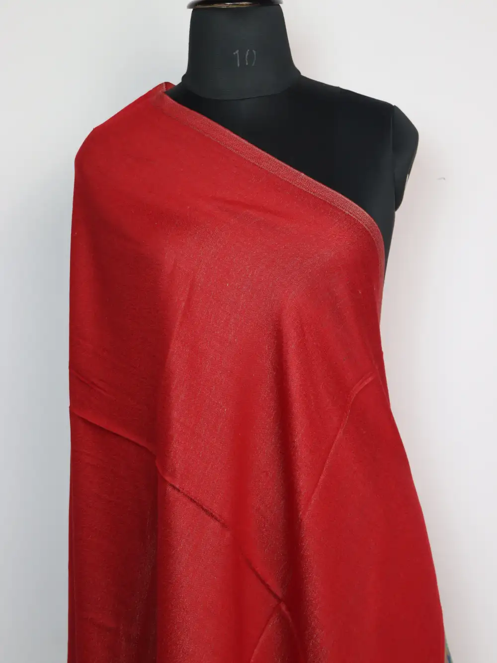 Haniya Red Fine Wool Stole in Kani Work Palla for Women - Image 2