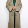 Light Brown Plain Men Tweed Kashmiri Gown | Bathrobe for Winter