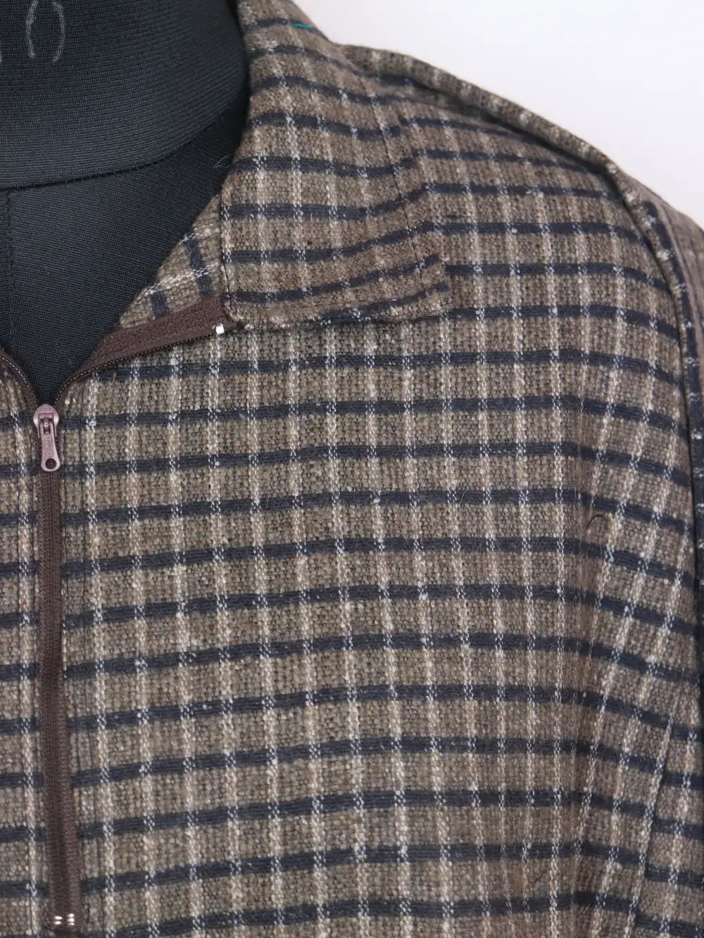 Brown Kashmiri Check Box Tweed Pheran for Boys - Image 3
