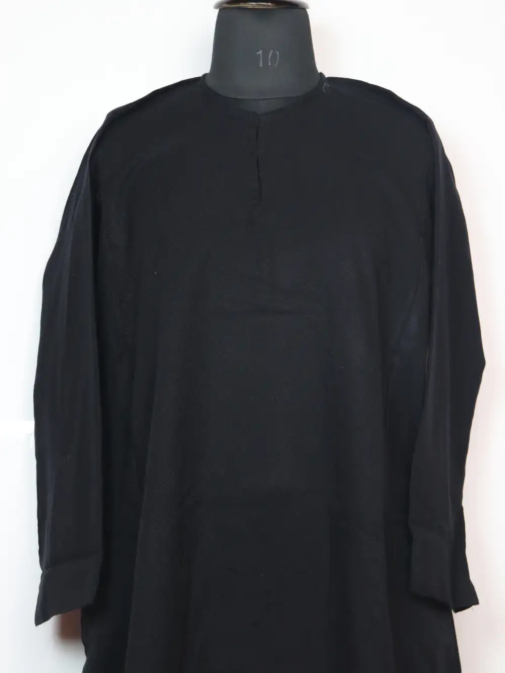 Black Kashmiri Plain 2pc Pheran Set in Cashmilon Wool Sukoon - Image 2