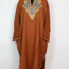 Loose Mahir Raffal Wool Chocolate Pheran with Sozni Work