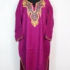 Violet Loose Raffal Wool Pheran with Anaya Hand Sozni Tilla Work