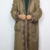 Hafiz Kashmiri Bush Brown Tweed Gown with Hand Aari Embroidery