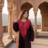 Barakah Black Pheran with Front Back Aari Embroidery in Cashmilon Wool