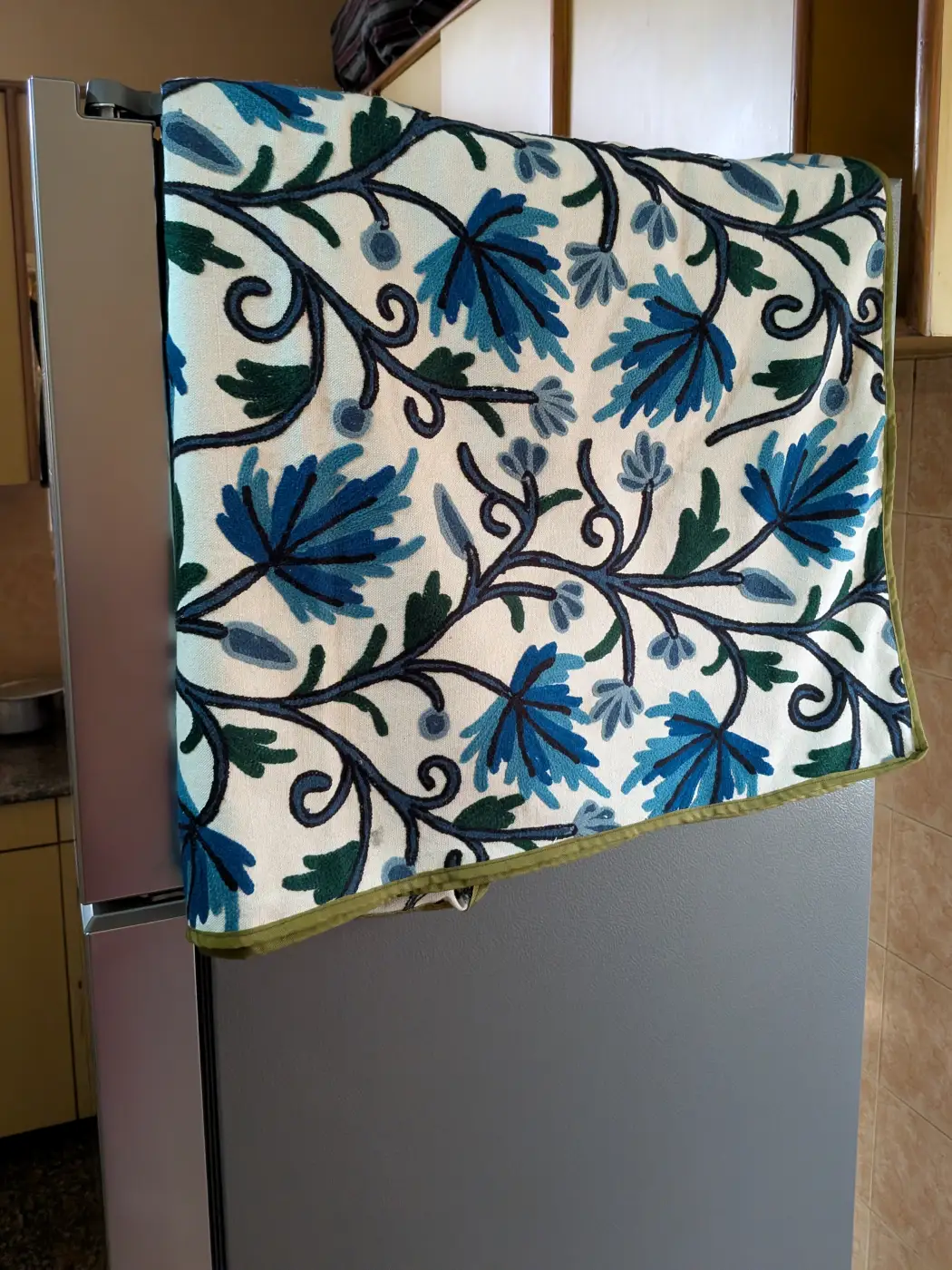 Kashmiri Fridge Cover With Crewel Embroidery