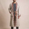 Kashmiri White Tweed Gown | Bathrobe with Hand Aari Embroidery