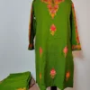 Nazakat Green 2pc Woolen Kurti Set with Aari Work in Cashmilon Wool