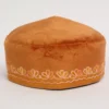 Peach Kashmiri Velvet Cap with Sehrish Aari Work