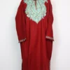 Rustic Red Pheran in Cashmilon Wool with Aari Embroidery Rozy