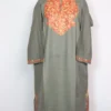 Embroidred Grey Pheran Haya in Cashmilon Wool with Aari