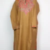 Brown Woolen Pheran in Cashmilon Heer with Aari Embroidery