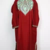 Maroon Pheran with Aari Work Nimrah in Cashmilon Wool