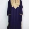 Izbhand Navy Blue Pheran in Cashmilon Wool with Aari Embroidery