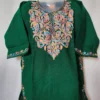 Suroor Green Cashmilon Wool Pheran with Aari Work