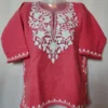 Cashmilon Wool Kids Horiyan Pink Pheran with Aari Work
