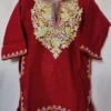 Nimra Cashmilon Wool Baby Girls Maroon Pheran with Aari Work