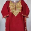 Maroon Cashmilon Wool Baby Girls Rimsha Pheran with Aari Work (2-3 years)