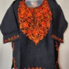 Black Cashmilon Wool Zafeera Pheran with Aari Work for Baby Girls