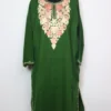 Forest Green Pheran Soura with Aari Embroidery in Cashmilon Wool