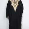 Embroidered Black Pheran Rimsha with Aari in Cashmilon Wool