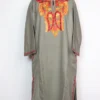 Anisah Grey Pheran  in Cashmilon Wool with Aari Embroidery