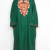 Woolen Dark Green Pheran with Aari Embroidery in Cashmilon Rabia