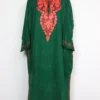 Dark Green Woolen Pheran with Aari Embroidery in Cashmilon Farah