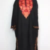 Jamila Black Loose Pheran with Aari Work in Cashmilon Wool