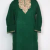 Green Hayat Cashmilon Wool Girls Pheran with Aari Embroidery