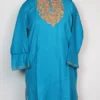 Cashmilon Wool Naeema Girls Blue Pheran with Aari Embroidery