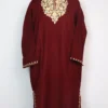 Aaliyah Maroon Cashmilon Wool Girls Pheran with Aari Embroidery