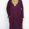 Naila Cashmilon Wool Girls Purple Pheran with Aari Embroidery