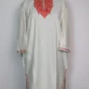 Shazia White Cashmilon Wool Pheran with Aari Embroidery for Girls
