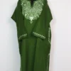 Hawal Green Pheran with Aari Embroidery in Cashmilon Wool
