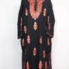 Woolen Black Pheran Hadia in Cashmilon with Booti Aari Work