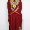 Maroon Woolen Pakeez Pheran in Cashmilon with Aari Embroidery