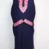 Dark Blue Woolen Pheran with Aari Embroidery in Cashmilon Abeeha