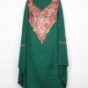 Anha Dark Green 3pc Unstitched Salwar Kameez Fabric in Cashmilon Wool with Aari Work