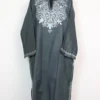 Dary Grey Loose Pheran with Aari Work in Cashmilon Wool Pampore