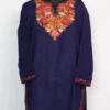 Sahabat Cashmilon Wool Dark Blue Short Kurti with Aari Embroidery