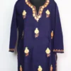Cashmilon Wool Dark Blue Short Kurti with booti Aari Embroidery Mehtab