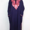 Haya Dark Blue Pheran with Aari Work in Cashmilon Wool