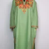 Woolen Pastel Green Pheran Mehjabeen with Aari Work in Cashmilon