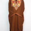Brown Woolen Pheran with Aari Work in Cashmilon Jasira