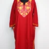 Saiban Red Pheran in Cashmilon Wool with Aari Embroidery